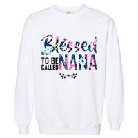 Blessed To Be Called Nana Flower Garment-Dyed Sweatshirt