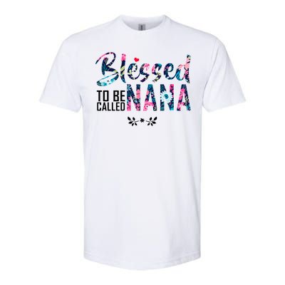 Blessed To Be Called Nana Flower Softstyle CVC T-Shirt