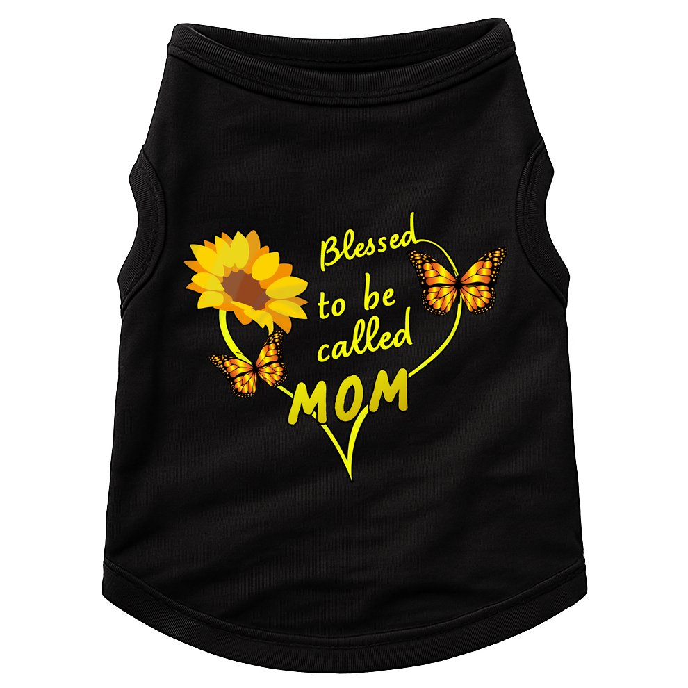 Blessed To Be Mom Butterfly Sun Floral  Doggie Tank