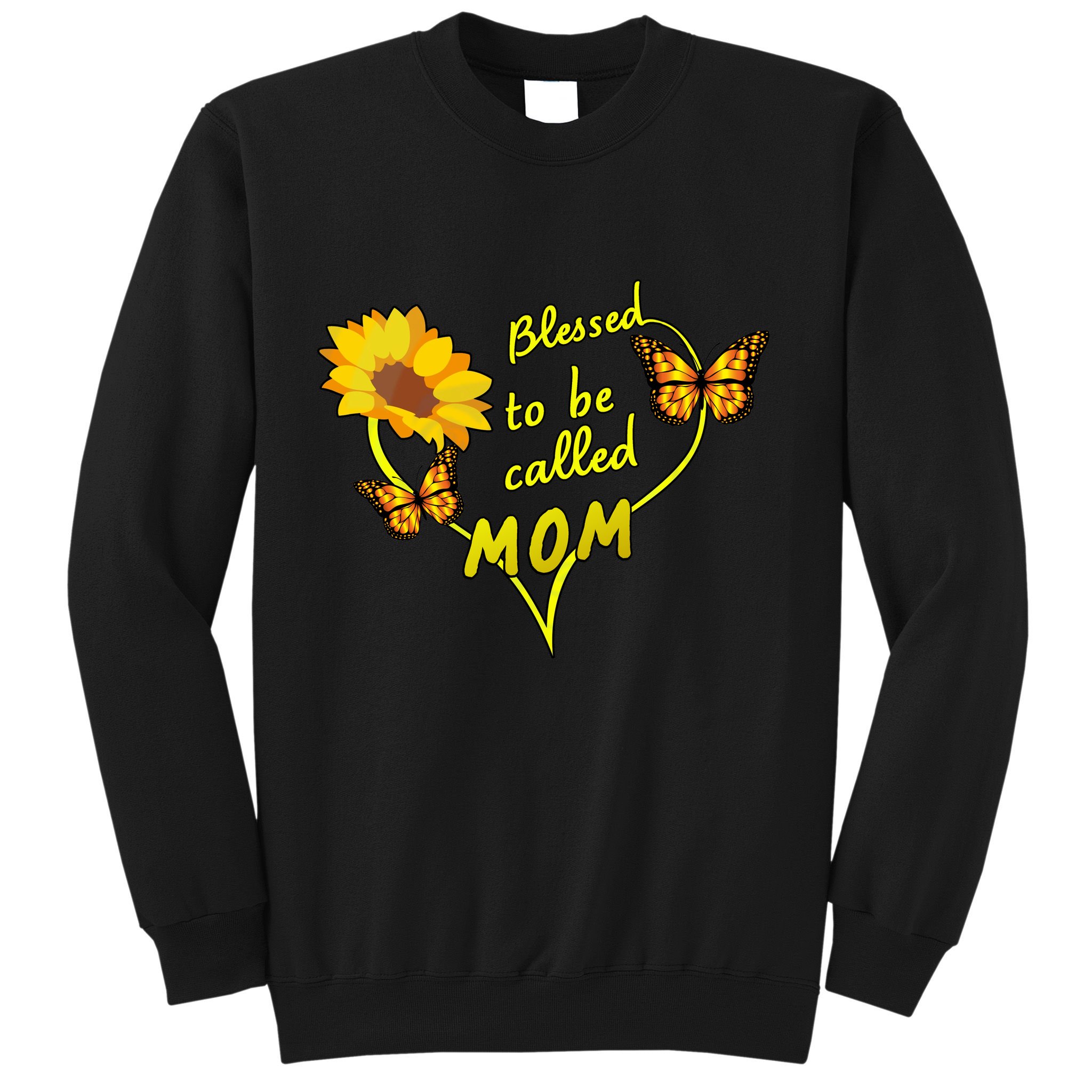 Blessed To Be Mom Butterfly Sun Floral  Sweatshirt