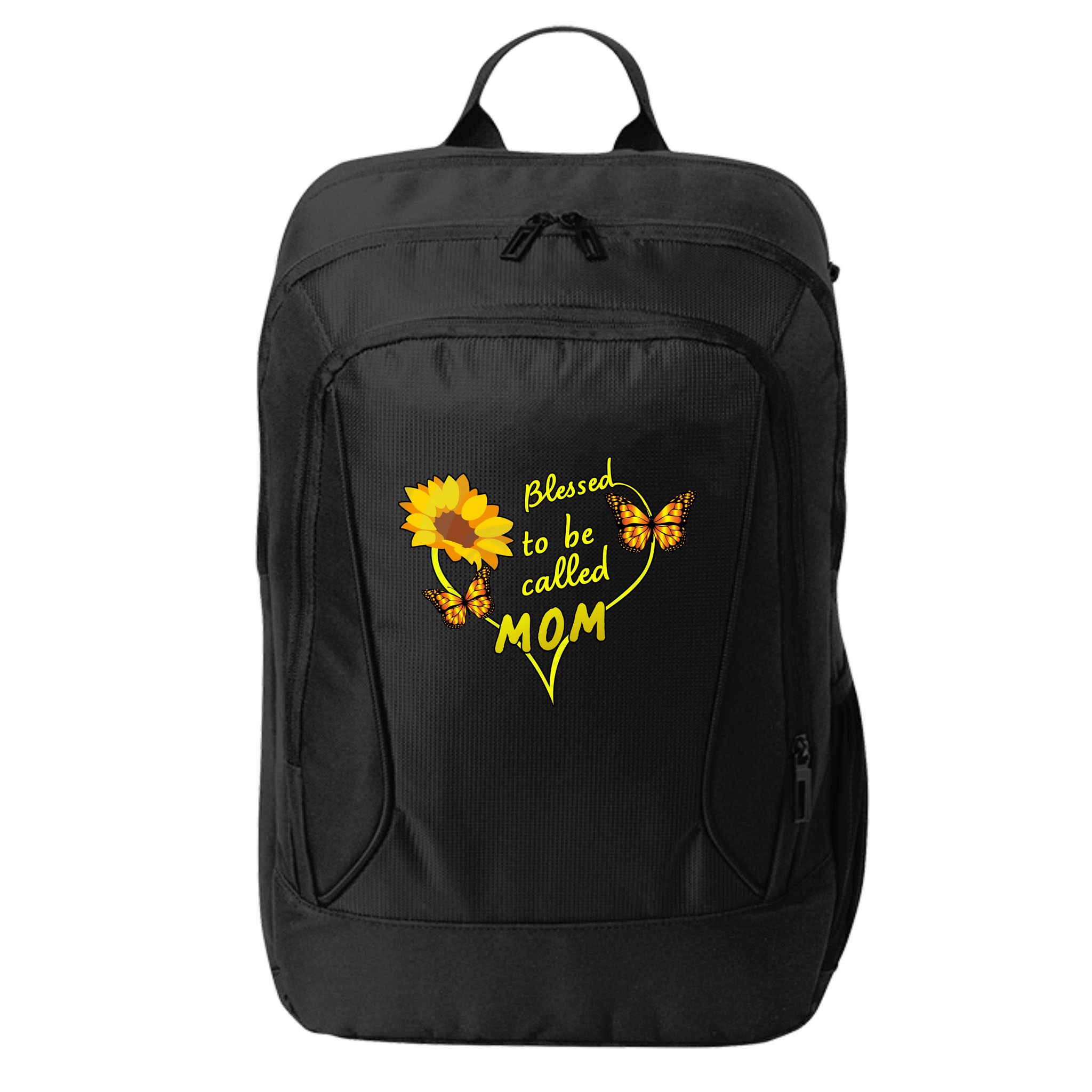 Blessed To Be Mom Butterfly Sun Floral  City Backpack