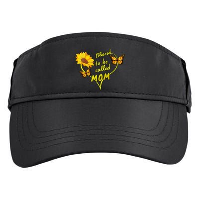 Blessed To Be Mom Butterfly Sun Floral  Adult Drive Performance Visor