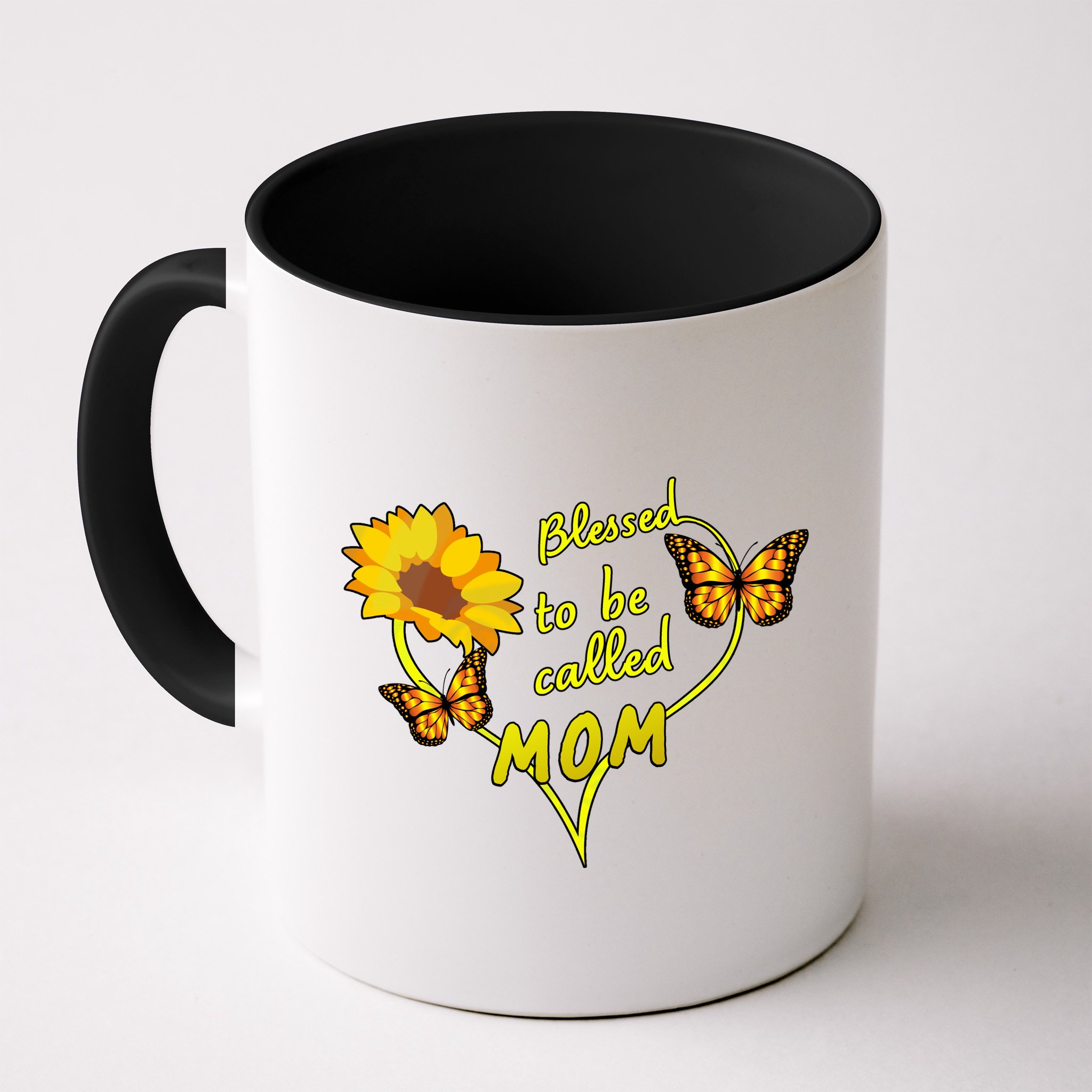 Blessed To Be Mom Butterfly Sun Floral  Mug