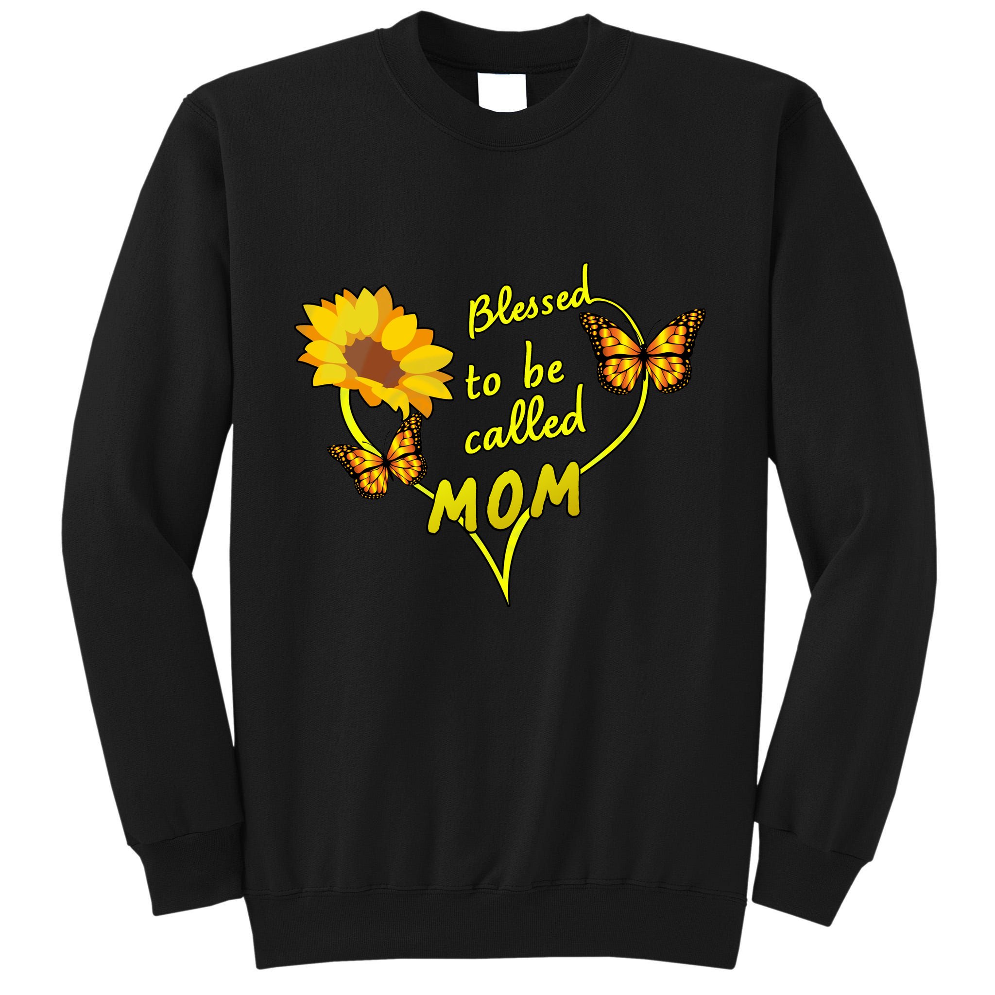 Blessed To Be Mom Butterfly Sun Floral  Tall Sweatshirt