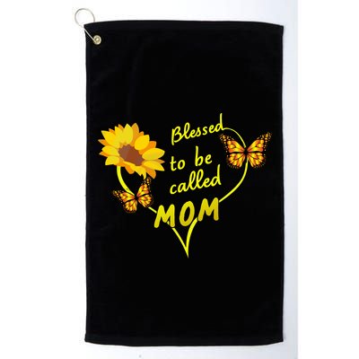 Blessed To Be Mom Butterfly Sun Floral  Golf Towel