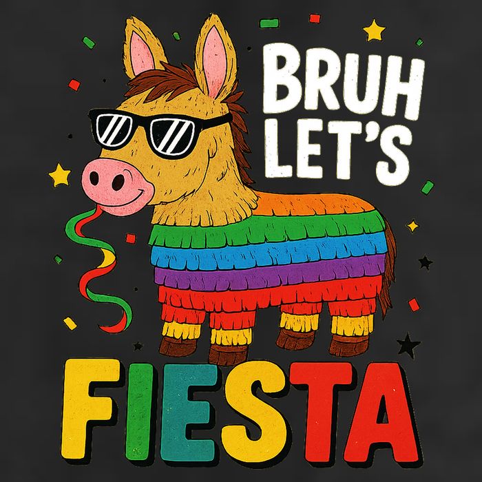 Bruh Lets Fiesta Cinco Mayo Pinata Funny 7 Panel Mesh Trucker Snapback Hat
