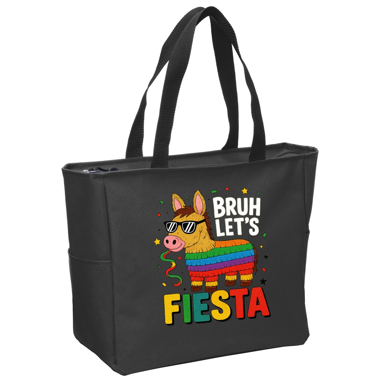 Bruh Lets Fiesta Cinco Mayo Pinata Funny Zip Tote Bag