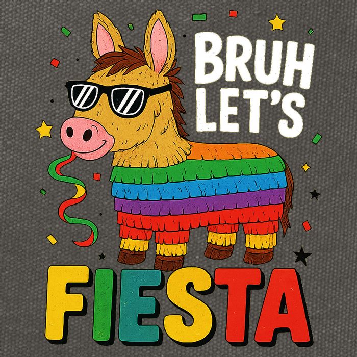 Bruh Lets Fiesta Cinco Mayo Pinata Funny Cotton Canvas Backpack