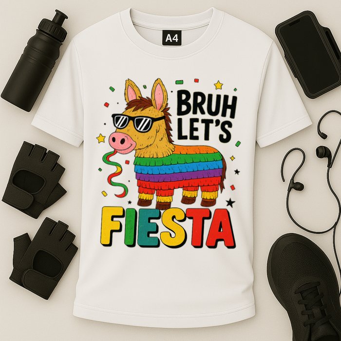 Bruh Lets Fiesta Cinco Mayo Pinata Funny Cooling Performance Crew T-Shirt