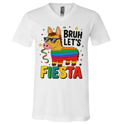 Bruh Lets Fiesta Cinco Mayo Pinata Funny V-Neck T-Shirt