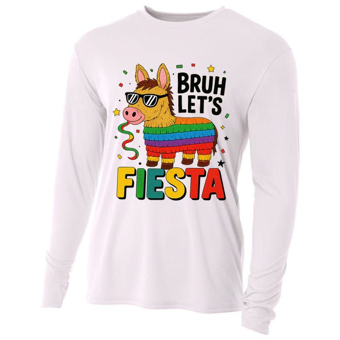 Bruh Lets Fiesta Cinco Mayo Pinata Funny Cooling Performance Long Sleeve Crew