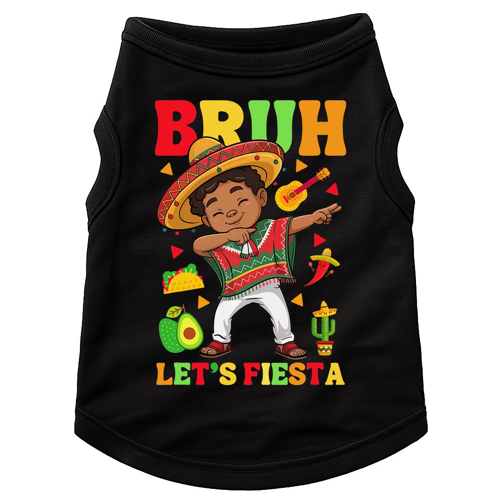 Bruh Lets Fiestas Dabbing Mexican Poncho Cinco De Mayo Gift Doggie Tank