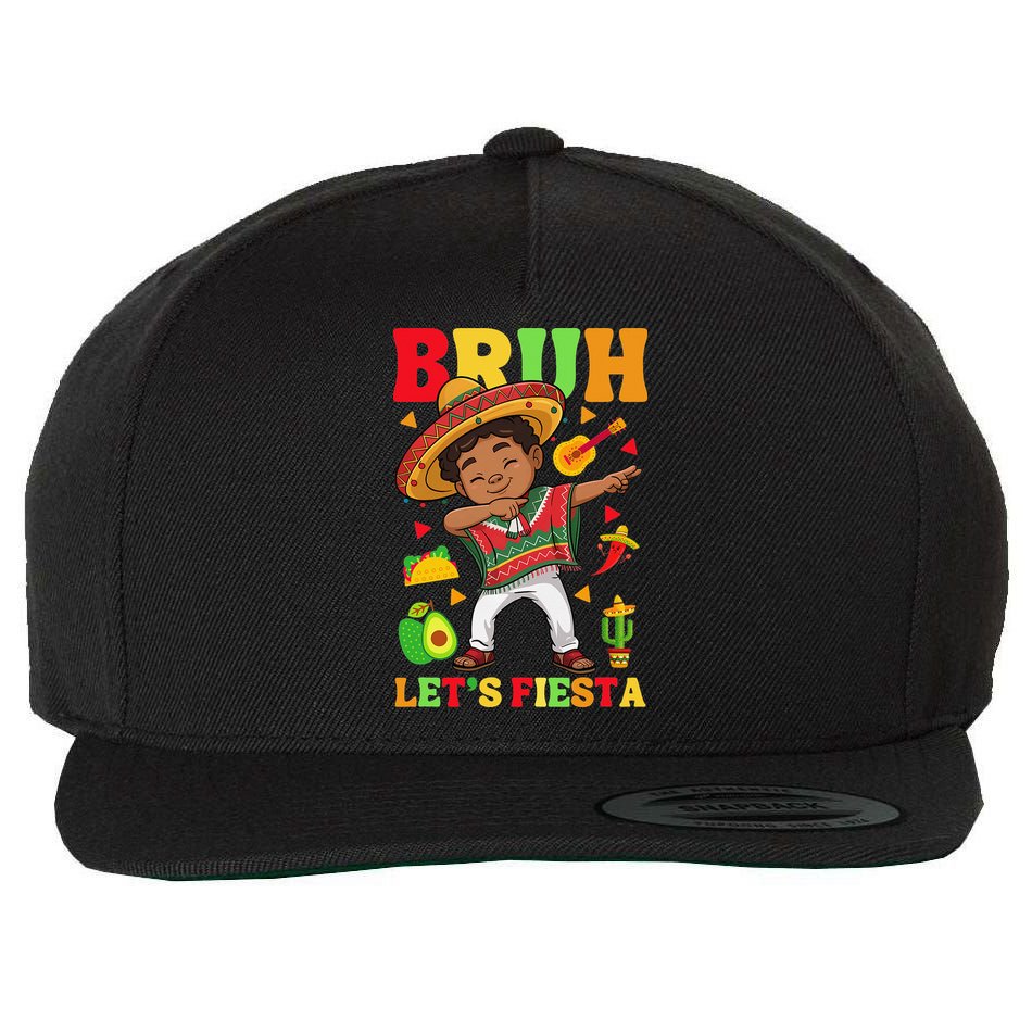 Bruh Lets Fiestas Dabbing Mexican Poncho Cinco De Mayo Gift Wool Snapback Cap