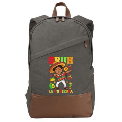 Bruh Lets Fiestas Dabbing Mexican Poncho Cinco De Mayo Gift Cotton Canvas Backpack