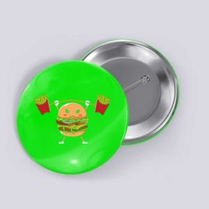 Burger Lifting Fries Funny Food Graphic Plus Size Shirt For Girl Boy Unisex Button