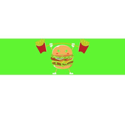 Burger Lifting Fries Funny Food Graphic Plus Size Shirt For Girl Boy Unisex Bumper Sticker