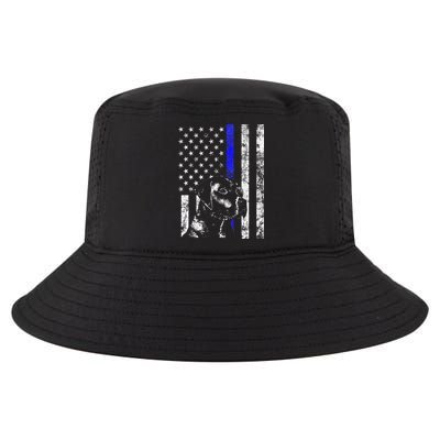 Blue Line Flag K9 Labrador Retriever Police Dog Cool Comfort Performance Bucket Hat