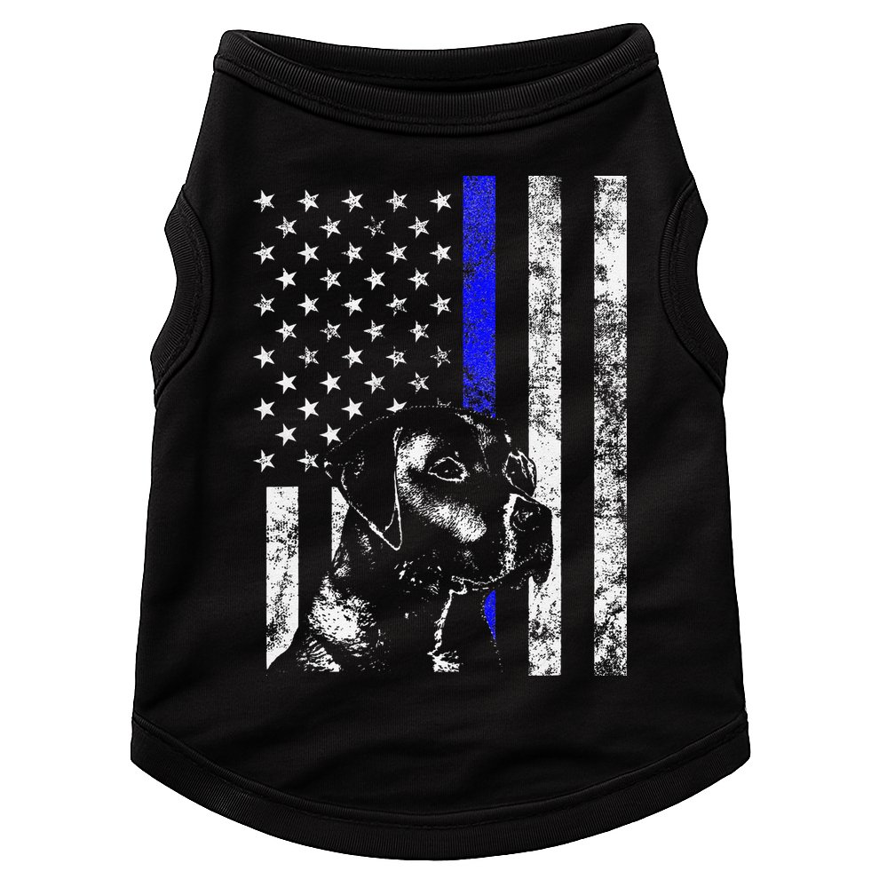 Blue Line Flag K9 Labrador Retriever Police Dog Doggie Tank