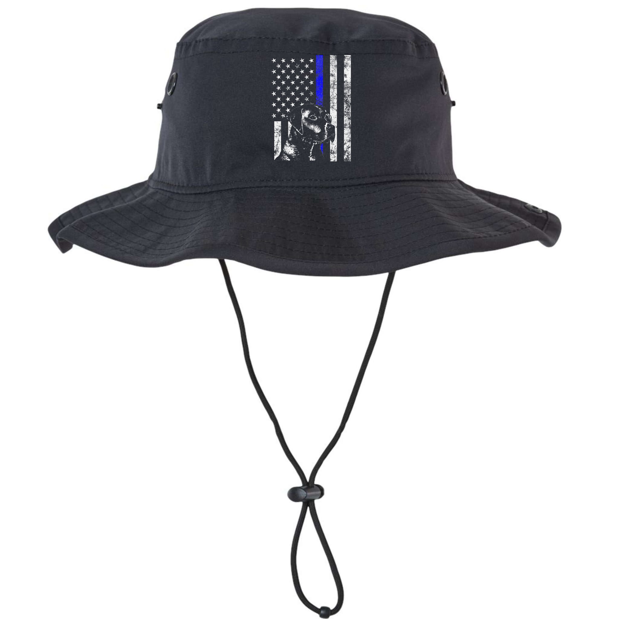 Blue Line Flag K9 Labrador Retriever Police Dog Bucket Hat