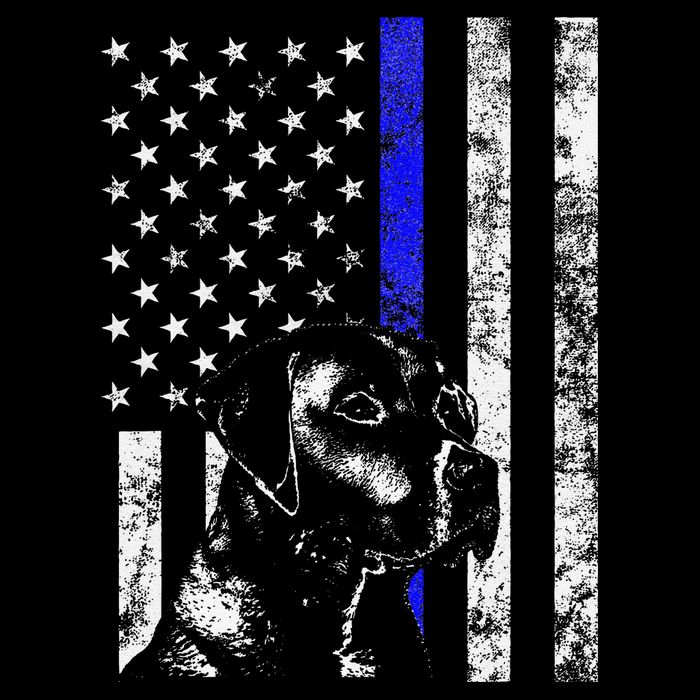 Blue Line Flag K9 Labrador Retriever Police Dog Bucket Hat