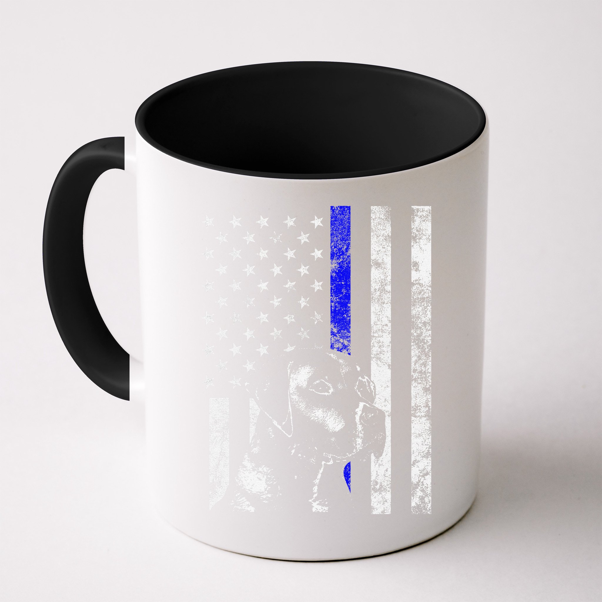 Blue Line Flag K9 Labrador Retriever Police Dog Mug
