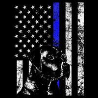 Blue Line Flag K9 Labrador Retriever Police Dog Drawstring Bag