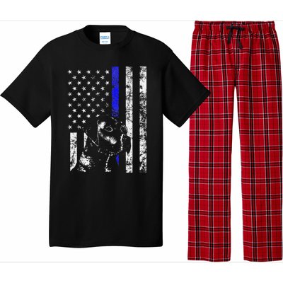 Blue Line Flag K9 Labrador Retriever Police Dog Pajama Set