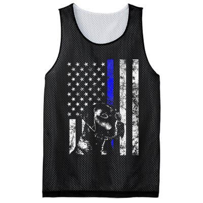 Blue Line Flag K9 Labrador Retriever Police Dog Mesh Reversible Basketball Jersey Tank