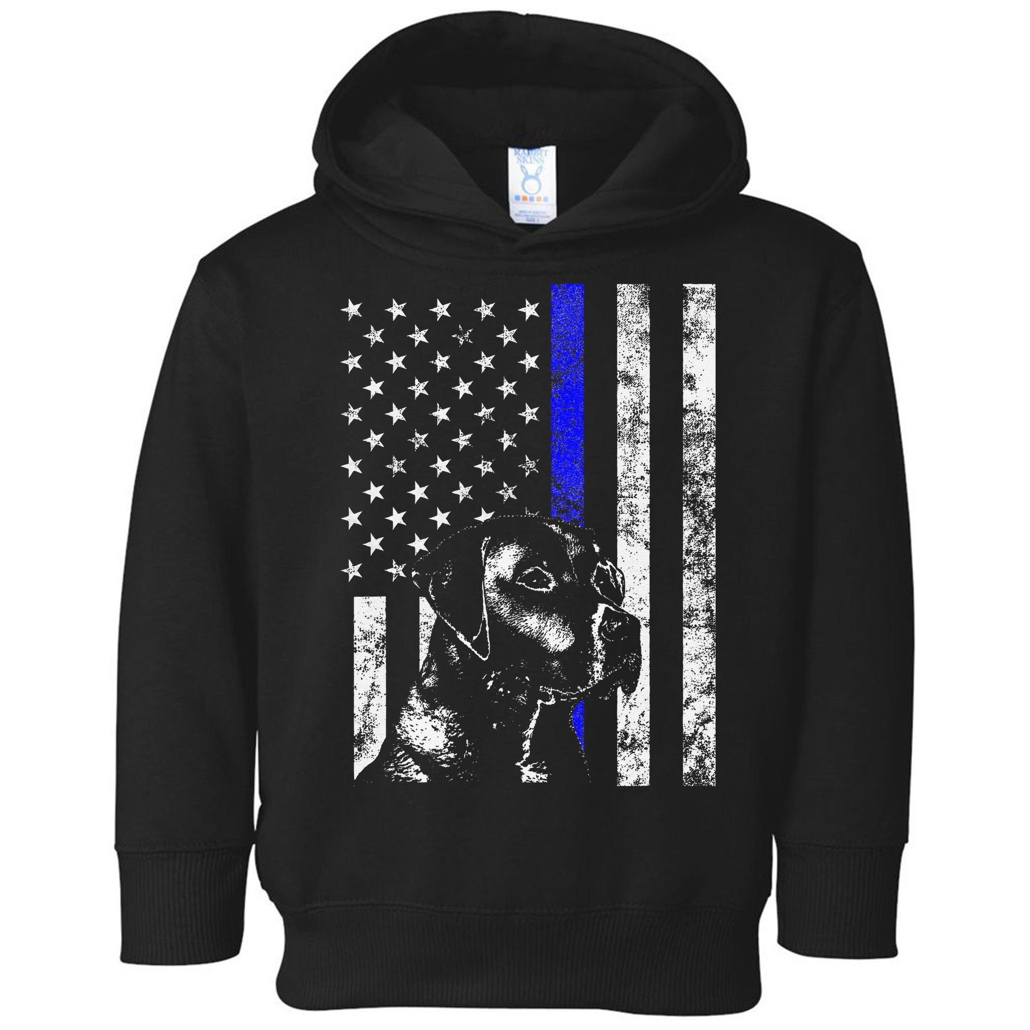 Blue Line Flag K9 Labrador Retriever Police Dog Toddler Hoodie