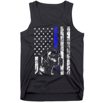 Blue Line Flag K9 Labrador Retriever Police Dog Tank Top