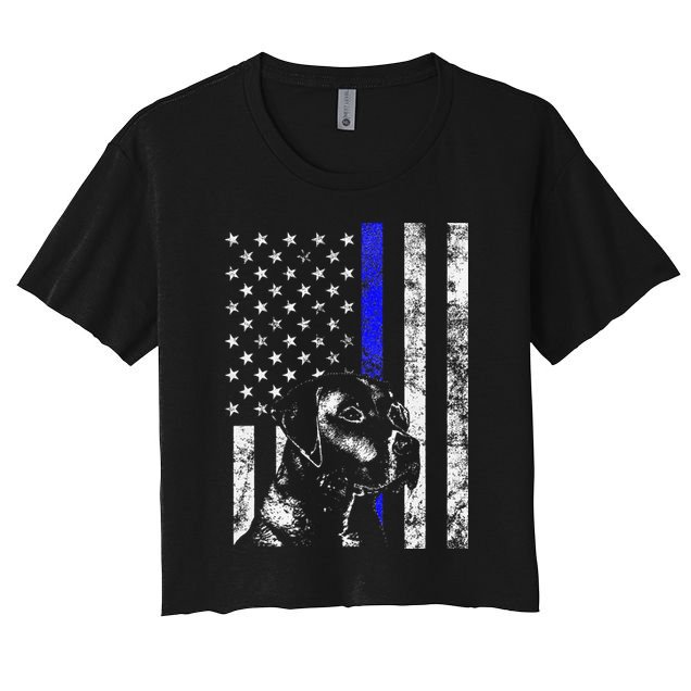 Blue Line Flag K9 Labrador Retriever Police Dog Crop Top