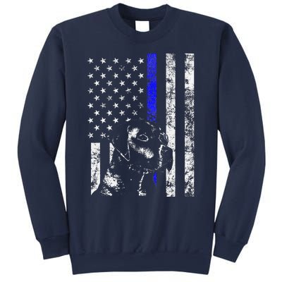 Blue Line Flag K9 Labrador Retriever Police Dog Sweatshirt