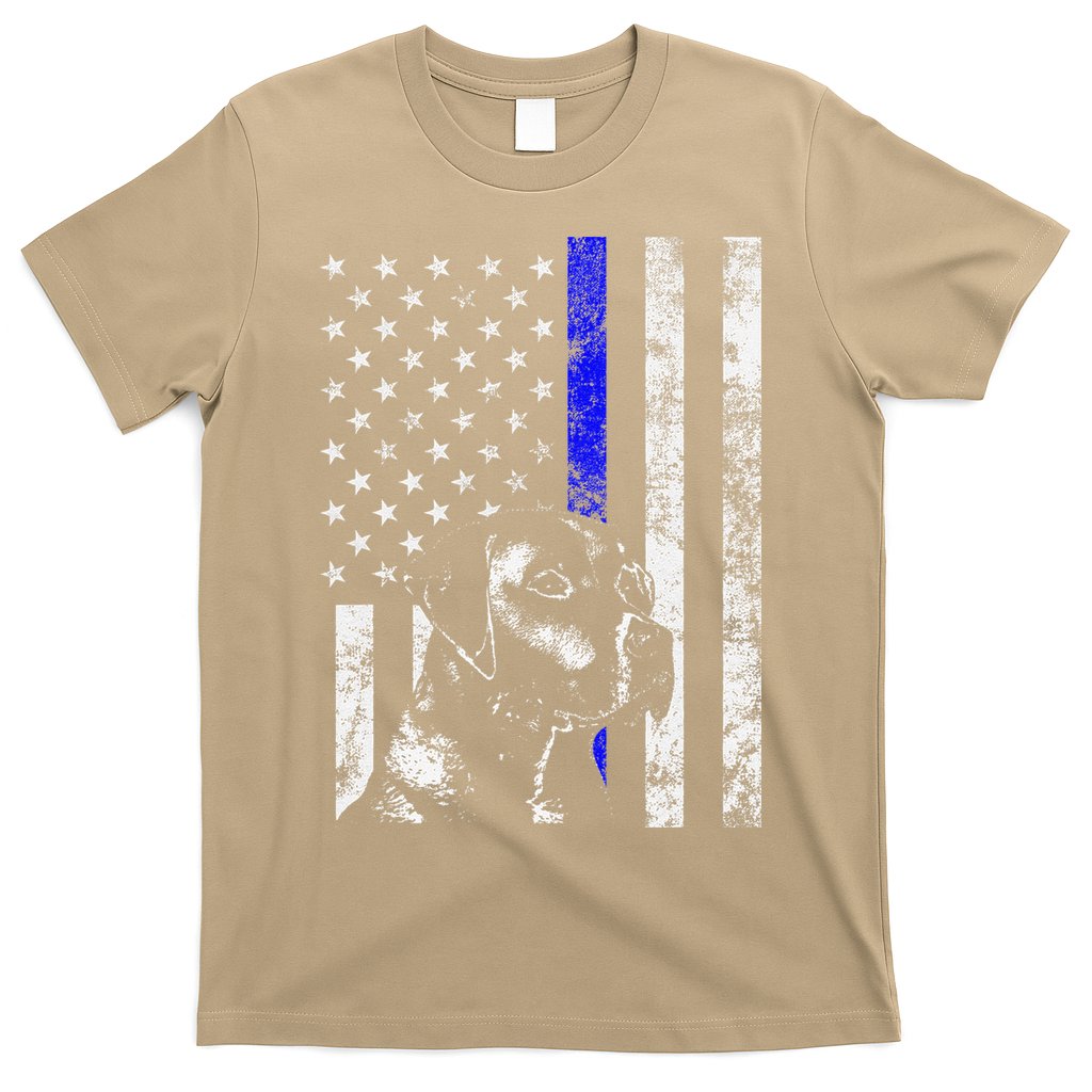 Blue Line Flag K9 Labrador Retriever Police Dog T-Shirt