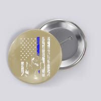 Blue Line Flag K9 Labrador Retriever Police Dog Button