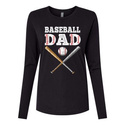 Baseball Lover For Father Baseball Dad Gift Womens Cotton Relaxed Long Sleeve T-Shirt