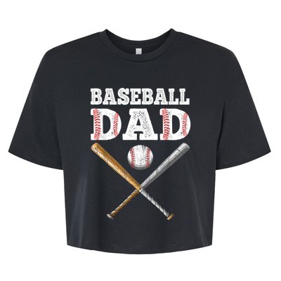 Baseball Lover For Father Baseball Dad Gift Bella+Canvas Jersey Crop Tee