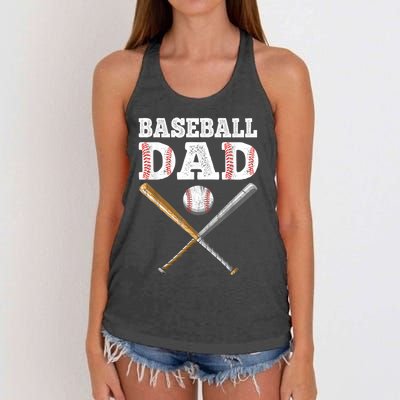 Baseball Lover For Father Baseball Dad Gift Women's Knotted Racerback Tank