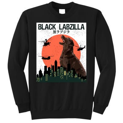 Black Labzilla Funny Labrador Retriever Dog Sweatshirt