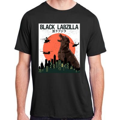 Black Labzilla Funny Labrador Retriever Dog Adult ChromaSoft Performance T-Shirt