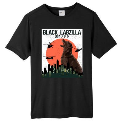 Black Labzilla Funny Labrador Retriever Dog Tall Fusion ChromaSoft Performance T-Shirt