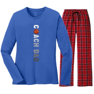 Basketball Lover Funny Basketball Coach Dad Fathers Day Gift Women's Long Sleeve Flannel Pajama Set 