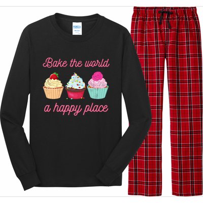 Baking Lovers Funny Bake The World A Better Place Funny Bake Gift Long Sleeve Pajama Set