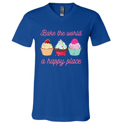 Baking Lovers Funny Bake The World A Better Place Funny Bake Gift V-Neck T-Shirt