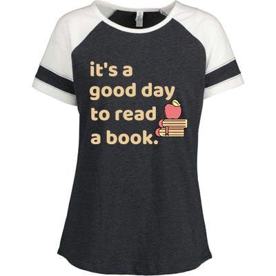 Book Lovers Funny Reading It's A Good Day To Read A Book Cute Gift Enza Ladies Jersey Colorblock Tee