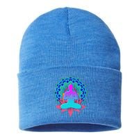 Buddhism Lotus Flower Colorful Dala Namaste Yogi Yoga Great Gift Sustainable Knit Beanie