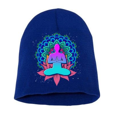 Buddhism Lotus Flower Colorful Dala Namaste Yogi Yoga Great Gift Short Acrylic Beanie