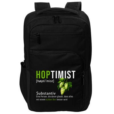 Beer Lovers Funny Hoptimist Hops Beer Party Impact Tech Backpack