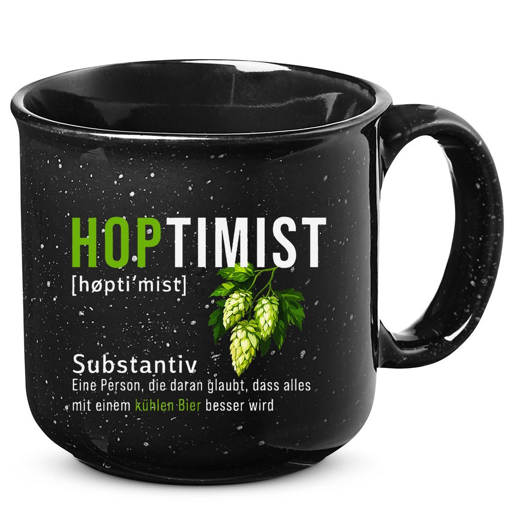 Beer Lovers Funny Hoptimist Hops Beer Party 15oz Campfire Ceramic Mug