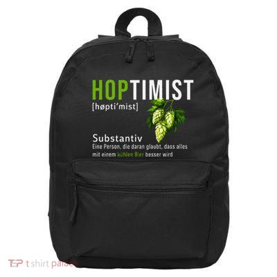 Beer Lovers Funny Hoptimist Hops Beer Party 16 in Basic Backpack