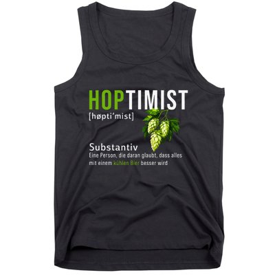 Beer Lovers Funny Hoptimist Hops Beer Party Tank Top